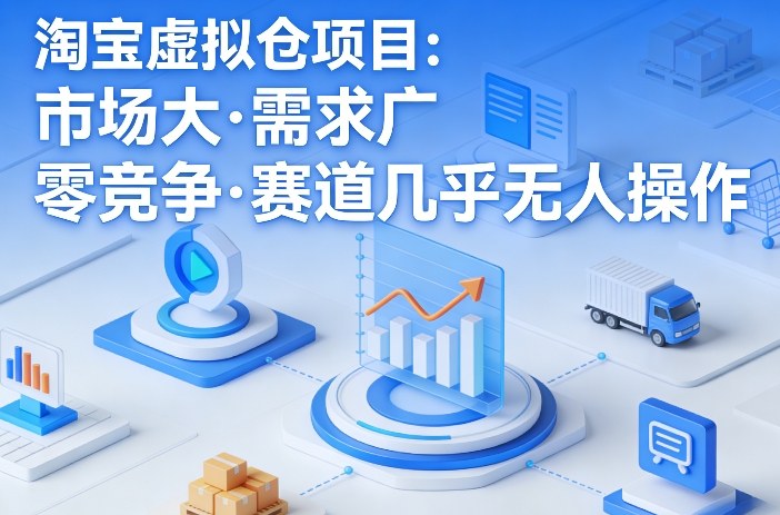 淘宝虚拟仓项目，市场大，需求广，零竞争，赛道几乎没人操作-亮剑学堂