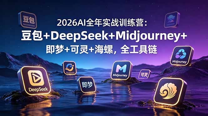 2026AI全年实战训练营:豆包+DeepSeek+Midjourney+即梦+可灵+海螺,全工具链-亮剑学堂