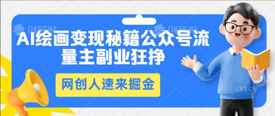 AI绘画变现秘籍：公众号流量主副业狂挣，网创人速来掘金-亮剑学堂